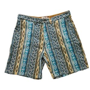 Territory Ahead Men's Blue Southwestern Design Cotton Chino Shorts (36 Waist)